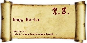 Nagy Berta névjegykártya