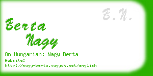 berta nagy business card